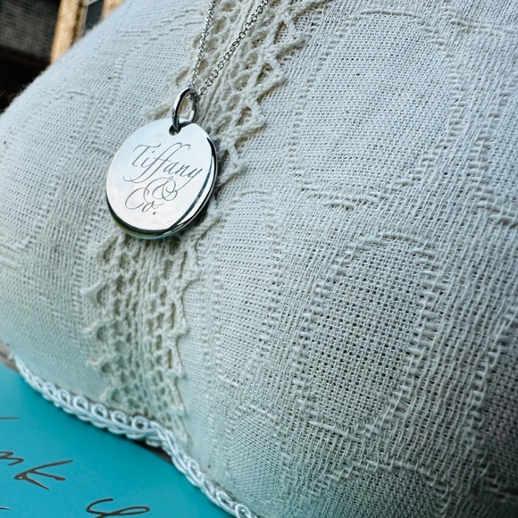 Tiffany & Co Notes Round Disc Charm Necklace in Silver, 18" - Picture 3 of 7